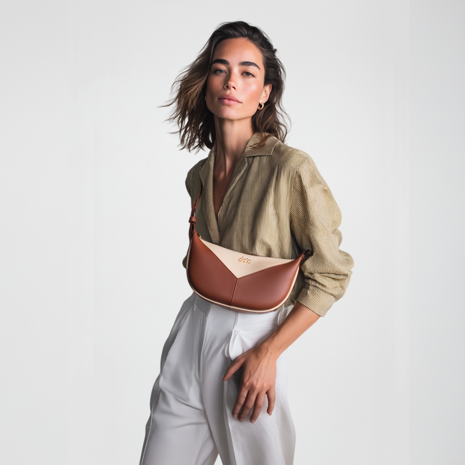 ENSO CROSSBODY BAG (Beige & Tan)