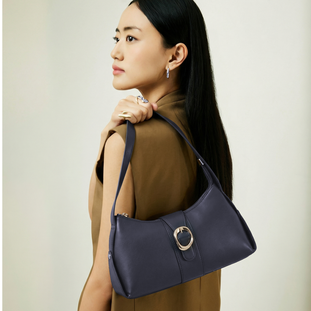 Ana Shoulder Bag - Navy Blue