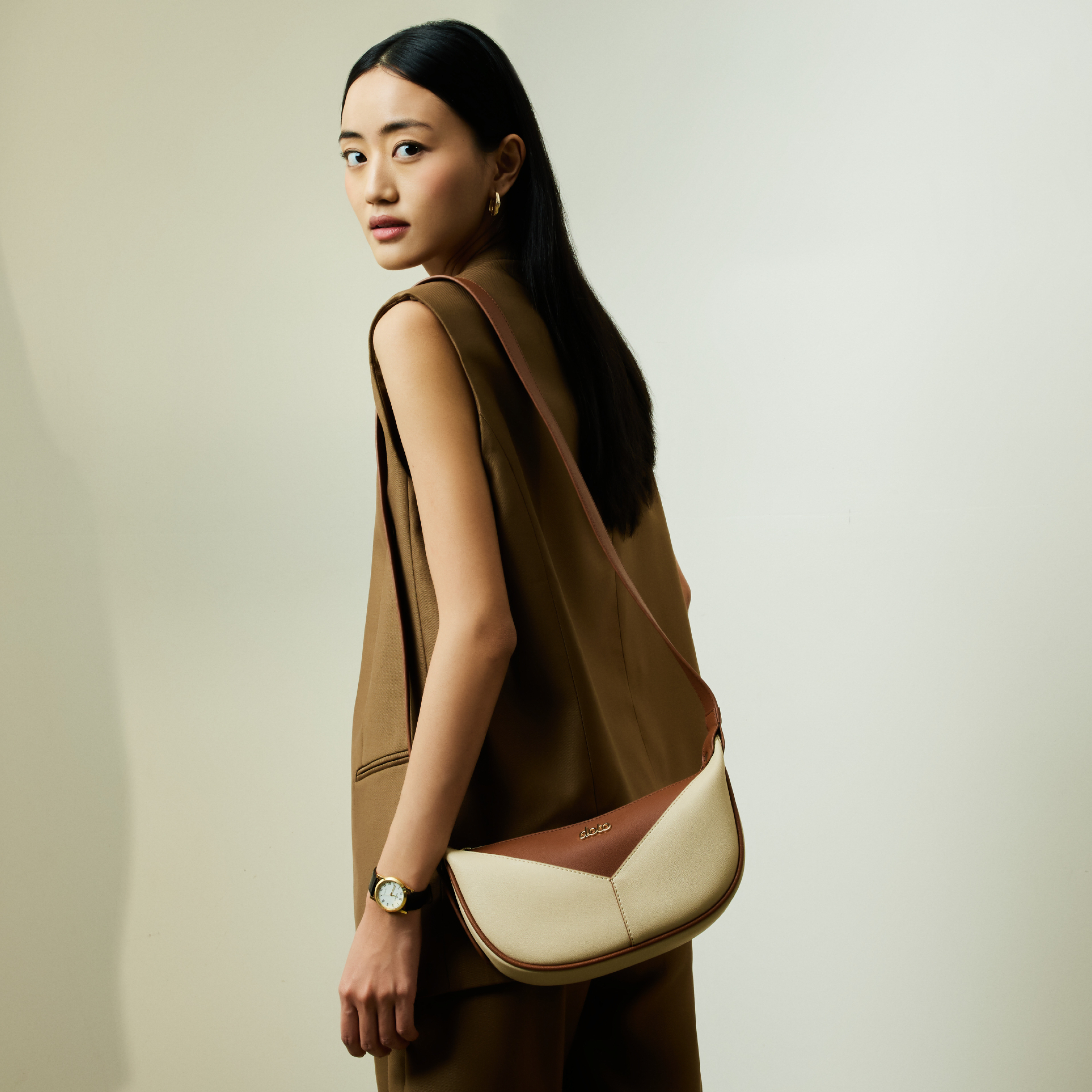 ENSO CROSSBODY BAG (Tan & Beige)