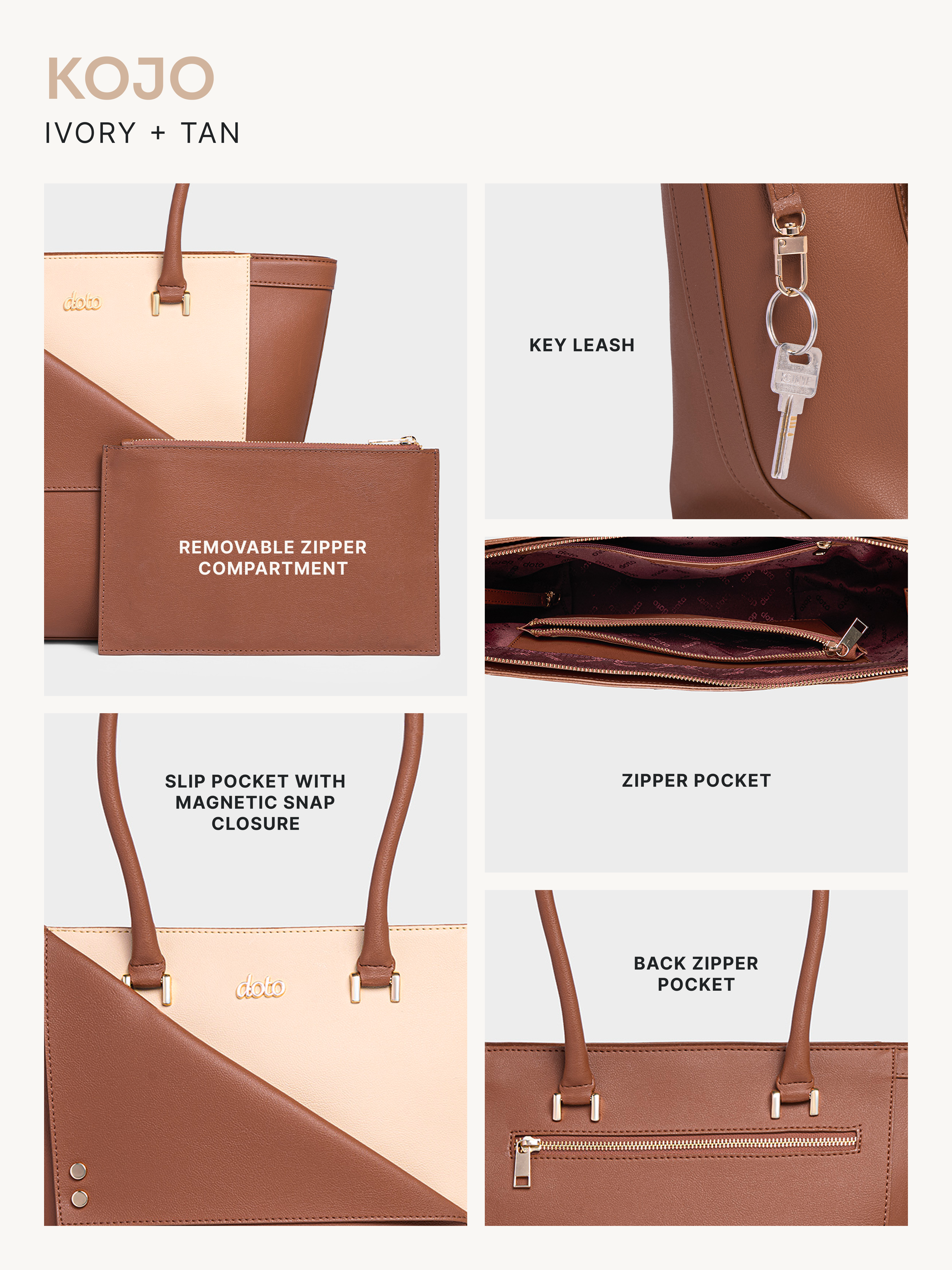 KOJO CASUAL TOTE (Tan)